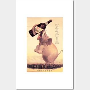 Giant Elephant SAKURA BEER JAPAN Advertisement Vintage Advertising Posters and Art